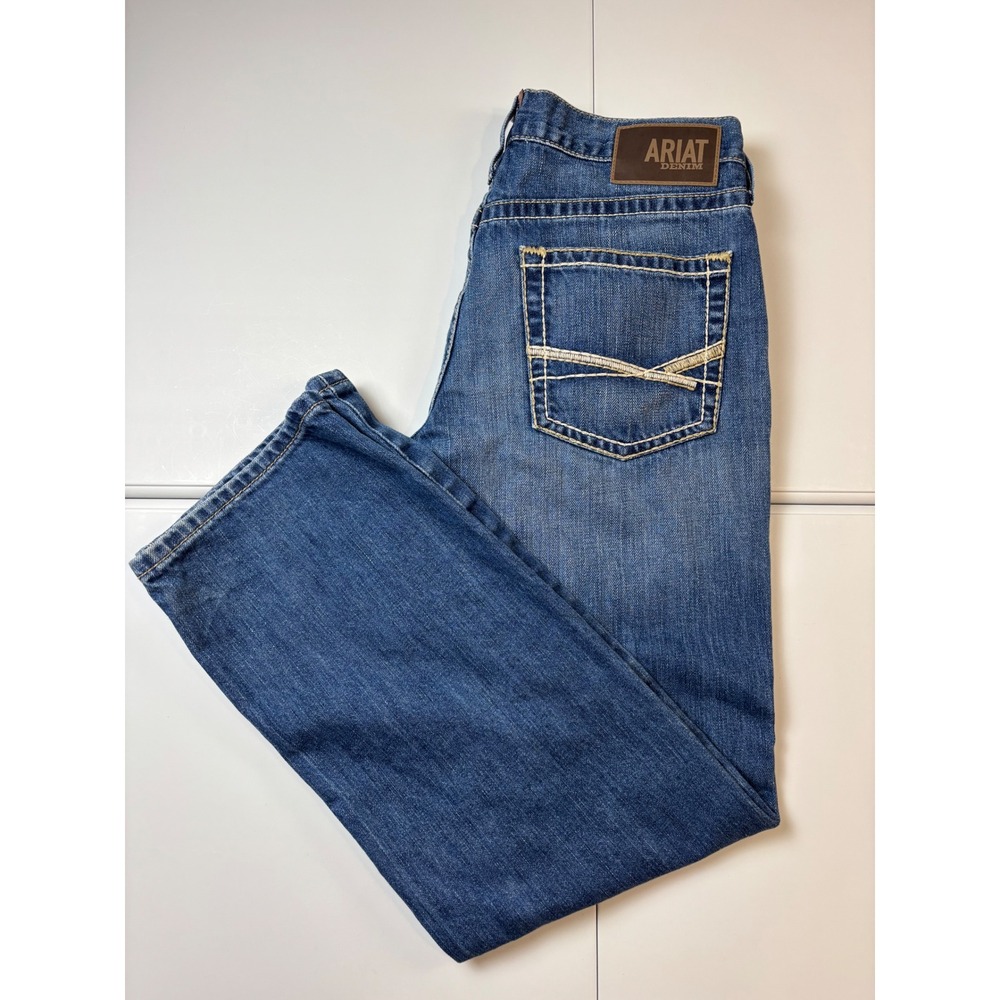 Ariat M5 Straight Leg Jeans Mens 33/32 Blue Denim Cowboy Western Workwear